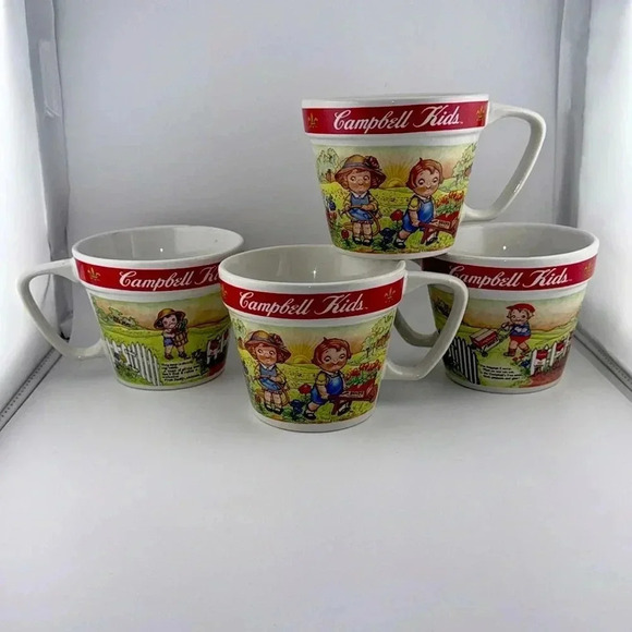 VINTAGE Campbell Soup Campbell Kids By Westwood 1998 Soup Mugs Set of 4 - Picture 1 of 11